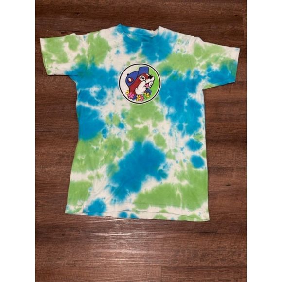 Buc'ees Hawaiian Tie-Dye Shirt Lei'd Back Men's Size Small Blue Green - Picture 1 of 6